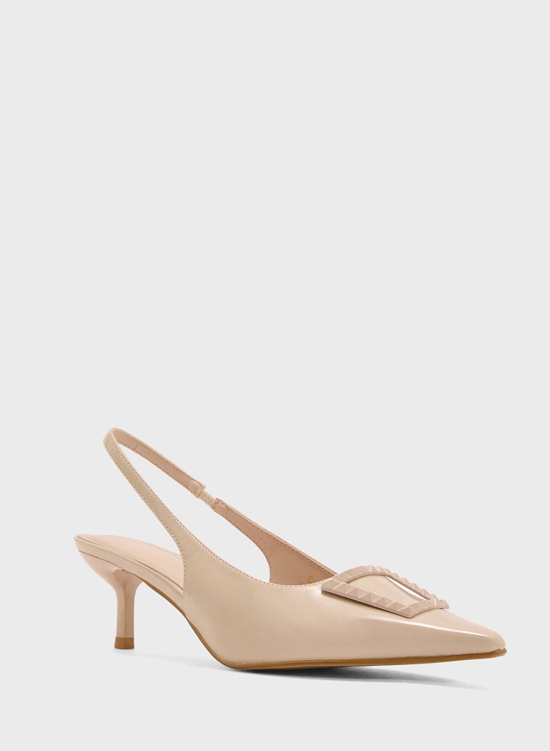 بيتك ستيبس حذاء بكعب مدبب بحزام خلفي - Image 2