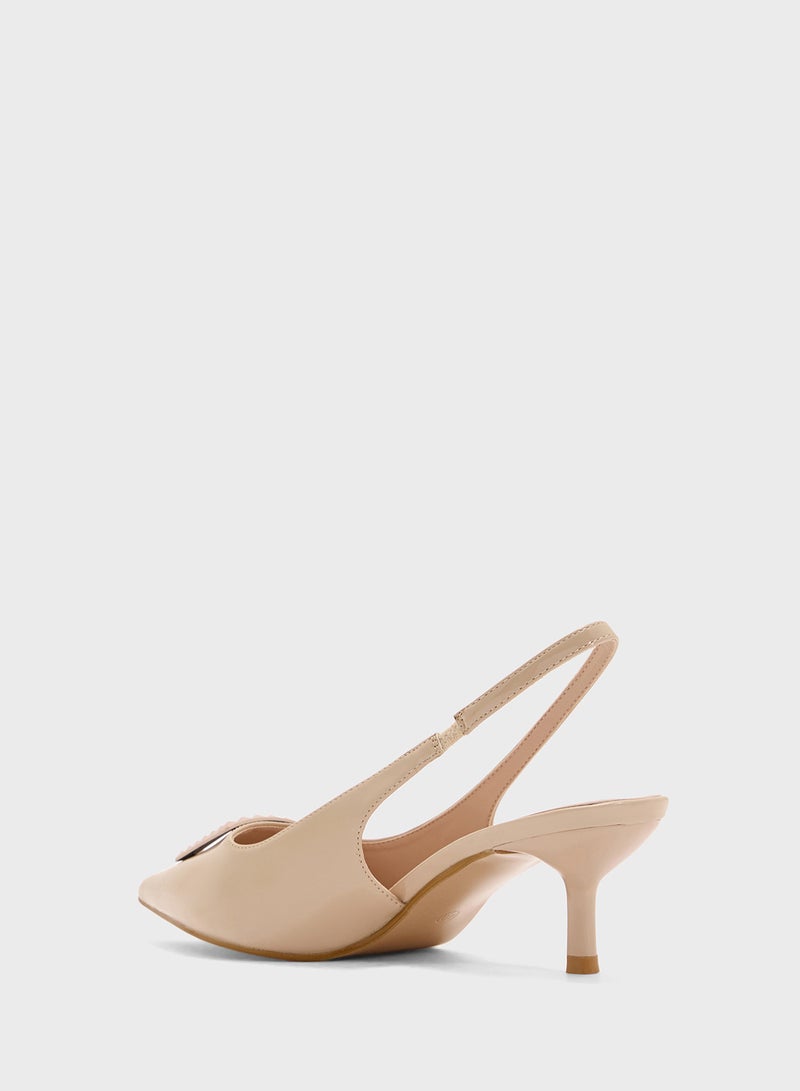 بيتك ستيبس حذاء بكعب مدبب بحزام خلفي - Image 3