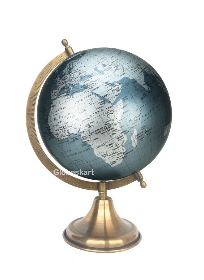 Globeskart - Globeskart Educational/Antique Globe with Brass Antique Arc and Base/World Globe/Home Decor/Office Decor/Gift Item / 8 inches (Surahi) (Marquise Silver) - Image 1