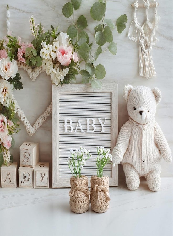 Liitrsh Baby Shower Table Decorations Crochet Knitted Baby Booties with 4 Artificial Flowers Floral Foam for Gender Reveal Table Centerpieces Neutral Party Decor - Image 4
