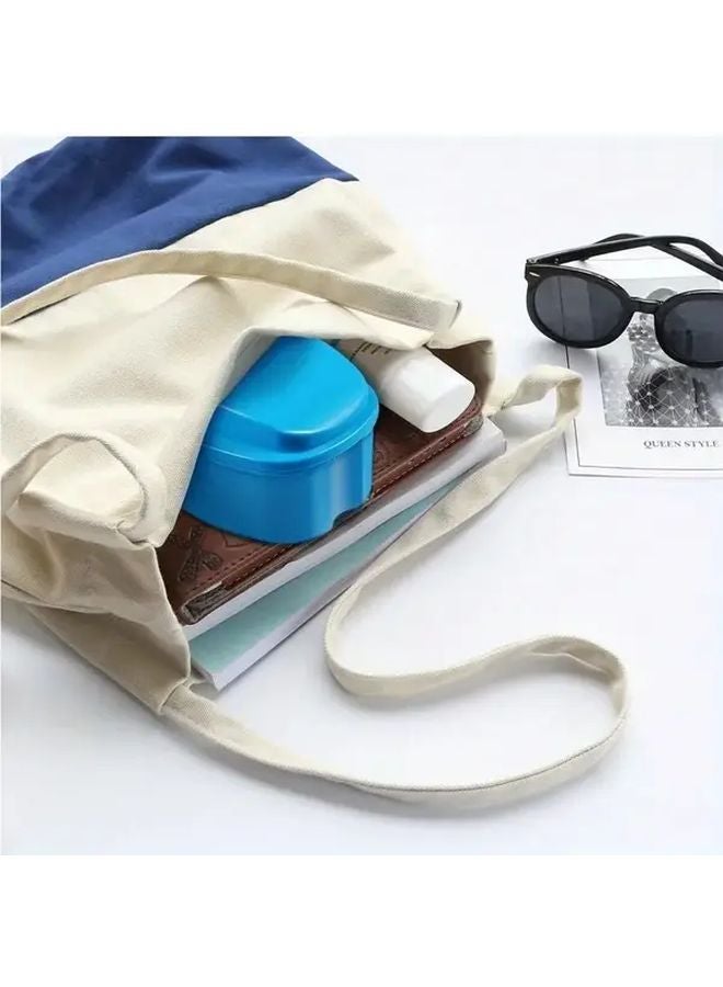 حافظة منظف الأطقم الصناعية الوردية مع حامل نقع وغطاء مقاوم للانسكاب وآمنة لغسالة الصحون - Image 2