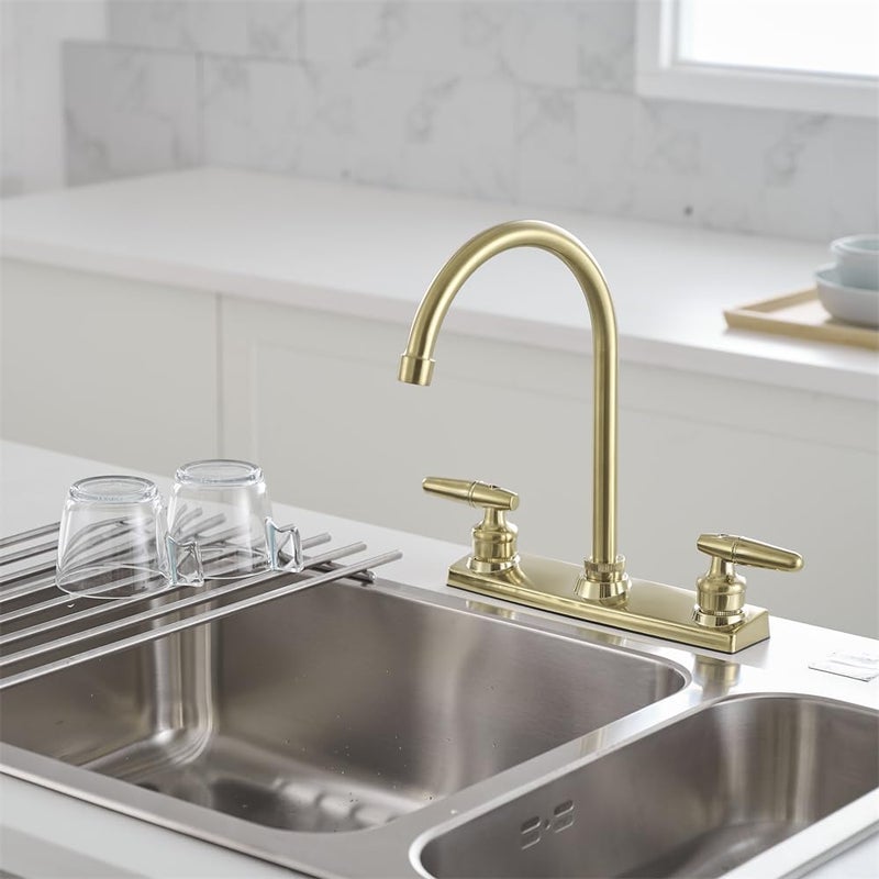 Weirun RV Kitchen Faucet RV Kitchen Sink Faucet Replacement Camper Kitchen Faucet for Campers  Motorhomes  Travel Trailers Mobile Home Kitchen Faucet Brushed Gold - Image 2