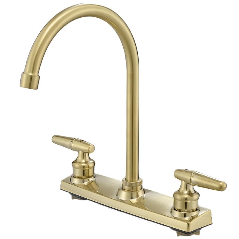 Weirun RV Kitchen Faucet RV Kitchen Sink Faucet Replacement Camper Kitchen Faucet for Campers  Motorhomes  Travel Trailers Mobile Home Kitchen Faucet Brushed Gold - Image 1