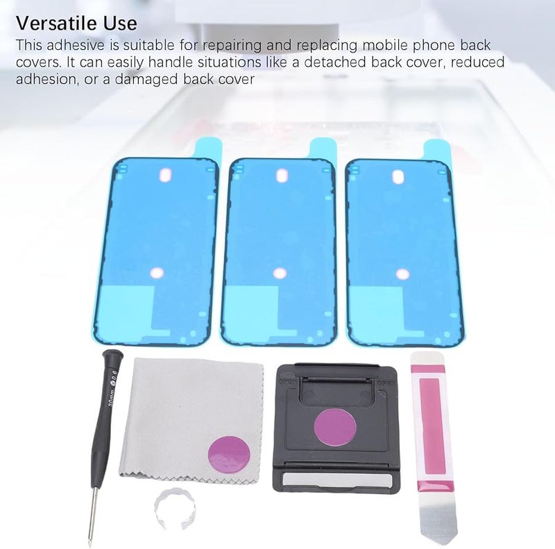 3PCS Black Back Cover Adhesive Double Sided Sticker Battery Door Repair Tool Kit - Image 4