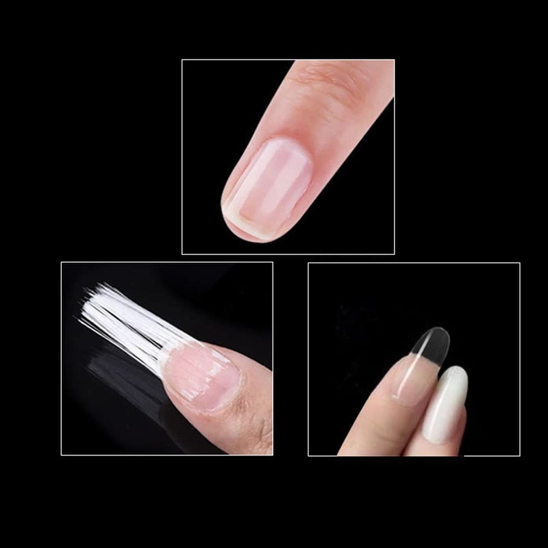 Luzen 100Pcs Professional Fiberglass Nail Extension Accessories Nail Art Extension Fiber Manicure Nail Extension Repair Tool for DIY Nail Art Salon and Home Use - Image 4