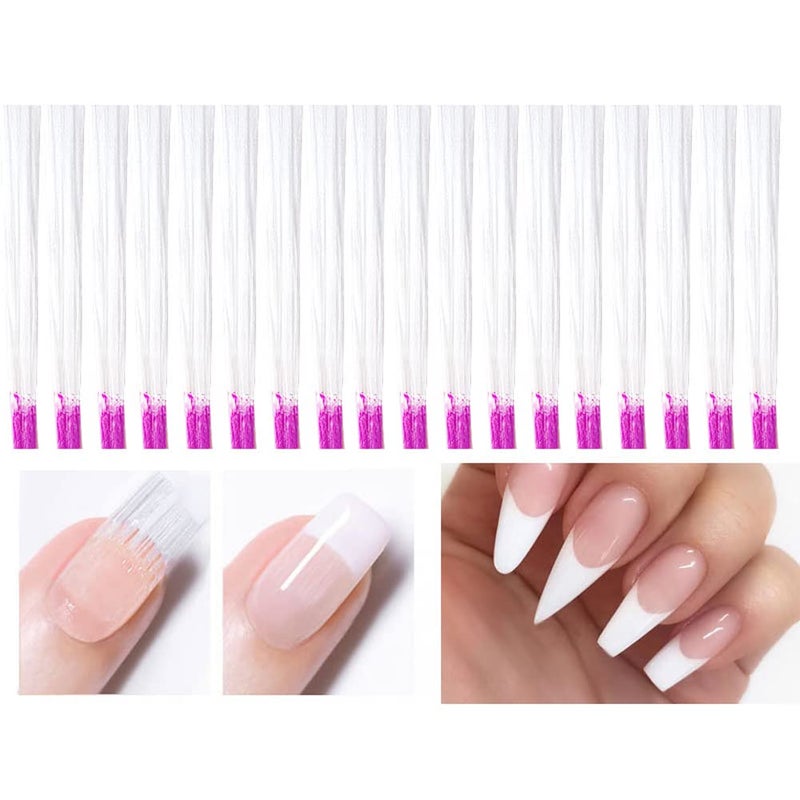 Luzen 100Pcs Professional Fiberglass Nail Extension Accessories Nail Art Extension Fiber Manicure Nail Extension Repair Tool for DIY Nail Art Salon and Home Use - Image 3