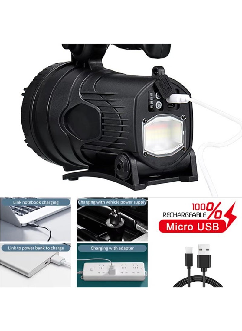 Generic Emergency Lights strong light long range searchlight W866A High Lumens Dual Light LED Front and Rear Flashlight, Rechargeable, 3 Moods light , Power Bank, with Charging Cable Function Work Light Flashlight Work Lamp, Waterproof  - Image 3
