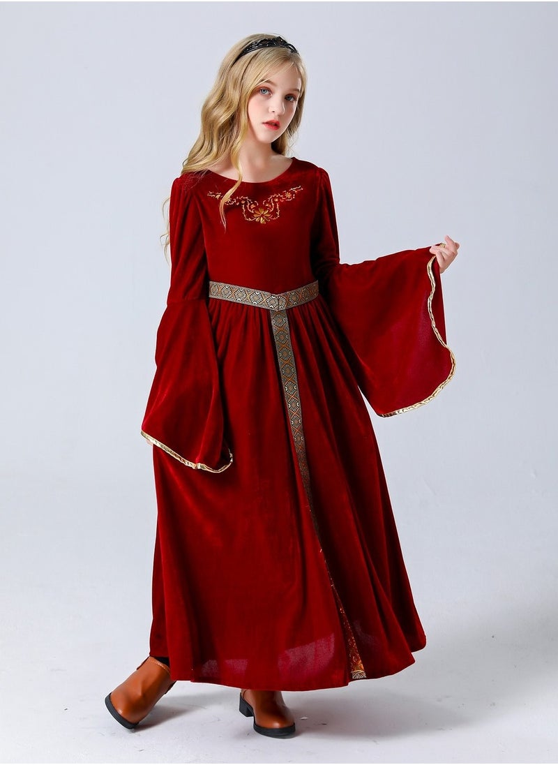 Generic - Aristocratic Queen Royalty Renaissance Costume,Medieval Princess Girls Costume,Vintage court dress Red - Image 1