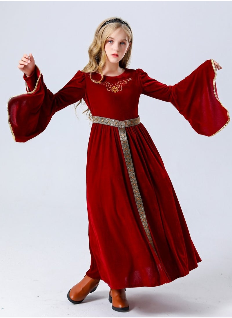Generic - Aristocratic Queen Royalty Renaissance Costume,Medieval Princess Girls Costume,Vintage court dress Red - Image 1