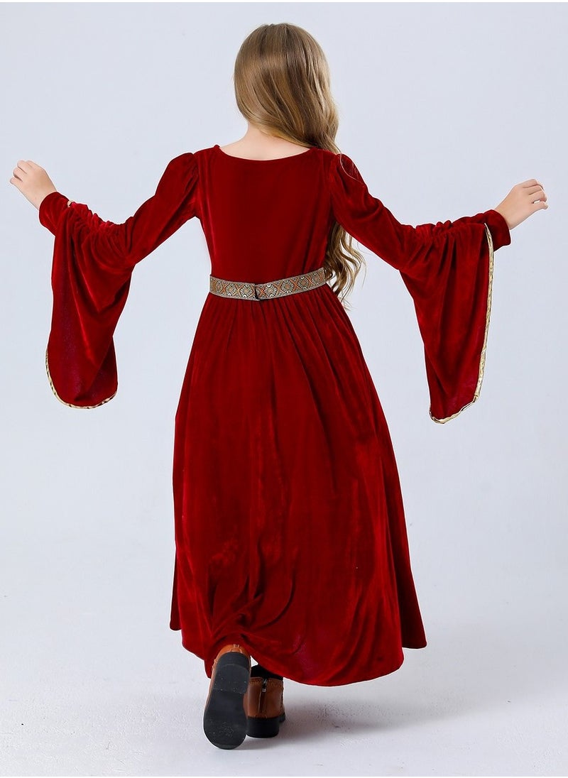 Generic - Aristocratic Queen Royalty Renaissance Costume,Medieval Princess Girls Costume,Vintage court dress Red - Image 1
