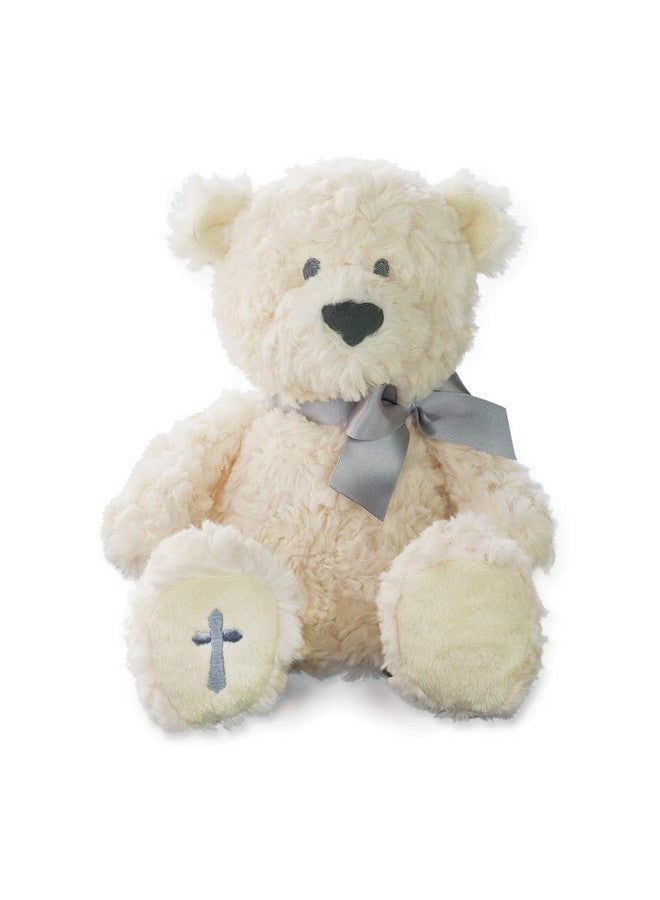 DEMDACO Nat and Jules The Lord's Prayer Bear With Ribbon, Cross Children's Plush Stuffed Animal - Image 1