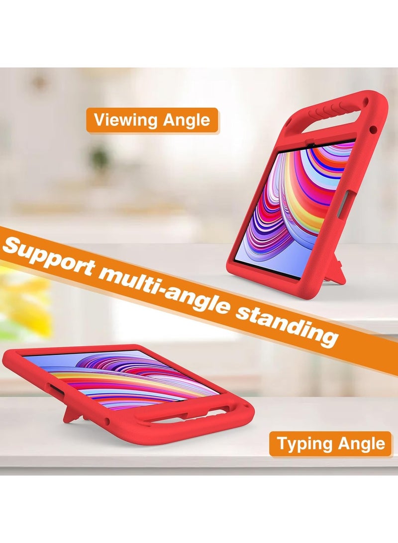 VKL Redmi Pad Pro 12.1" 2024 Xiaomi POCO Pad 12.1 inch Case Light Weight Shock Proof Handle Stand Tablet Cover (red) - Image 5