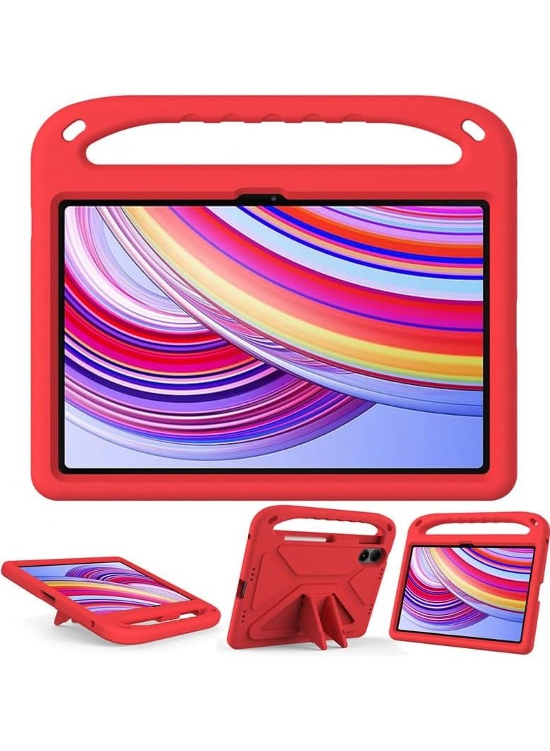VKL Redmi Pad Pro 12.1" 2024 Xiaomi POCO Pad 12.1 inch Case Light Weight Shock Proof Handle Stand Tablet Cover (red) - Image 1
