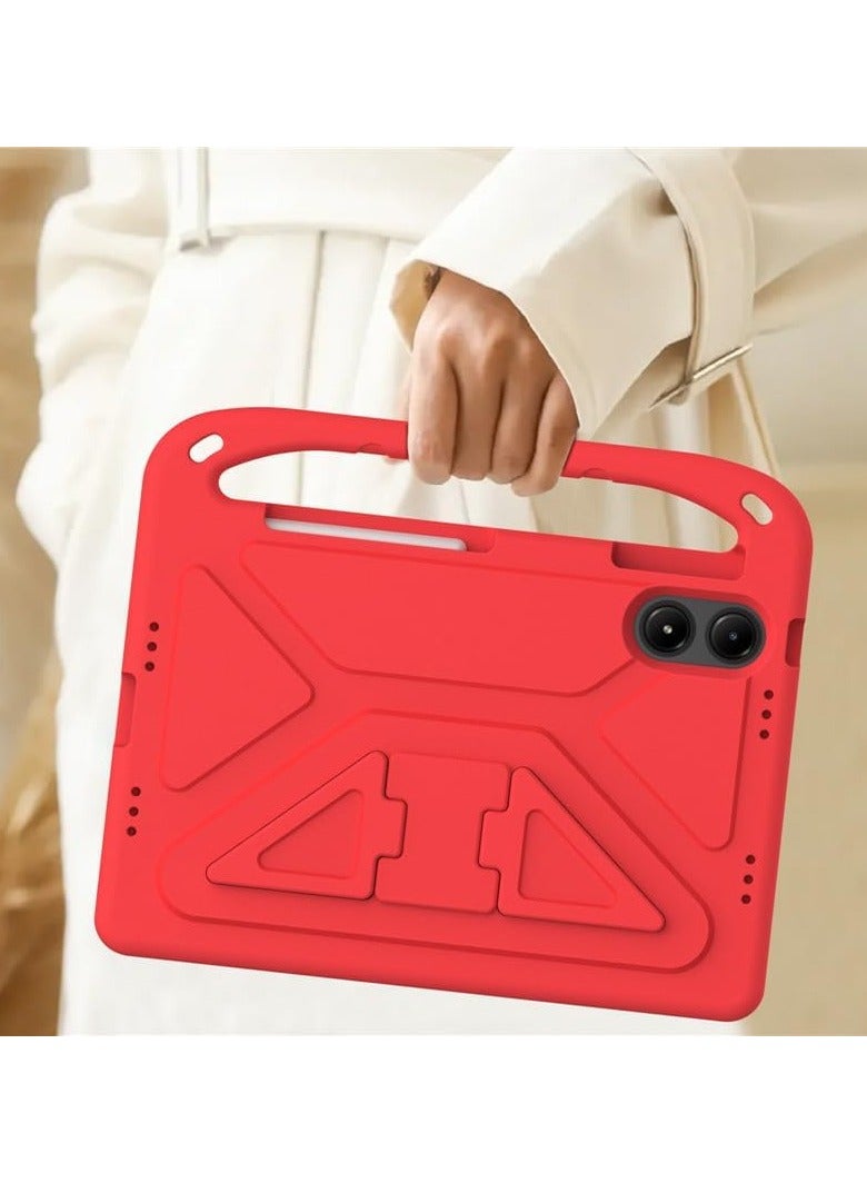 VKL Redmi Pad Pro 12.1" 2024 Xiaomi POCO Pad 12.1 inch Case Light Weight Shock Proof Handle Stand Tablet Cover (red) - Image 3