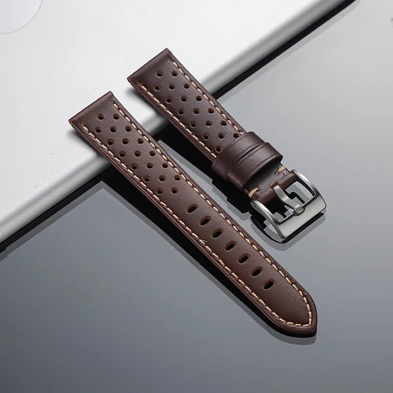 Bluejw Lionorm Top Grain Cow Leather Watch Band – Luxury, Breathable Rally Strap for Quartz Watches, Replace the Watch Strap in 18mm 20mm 22mm 24mm - Image 1