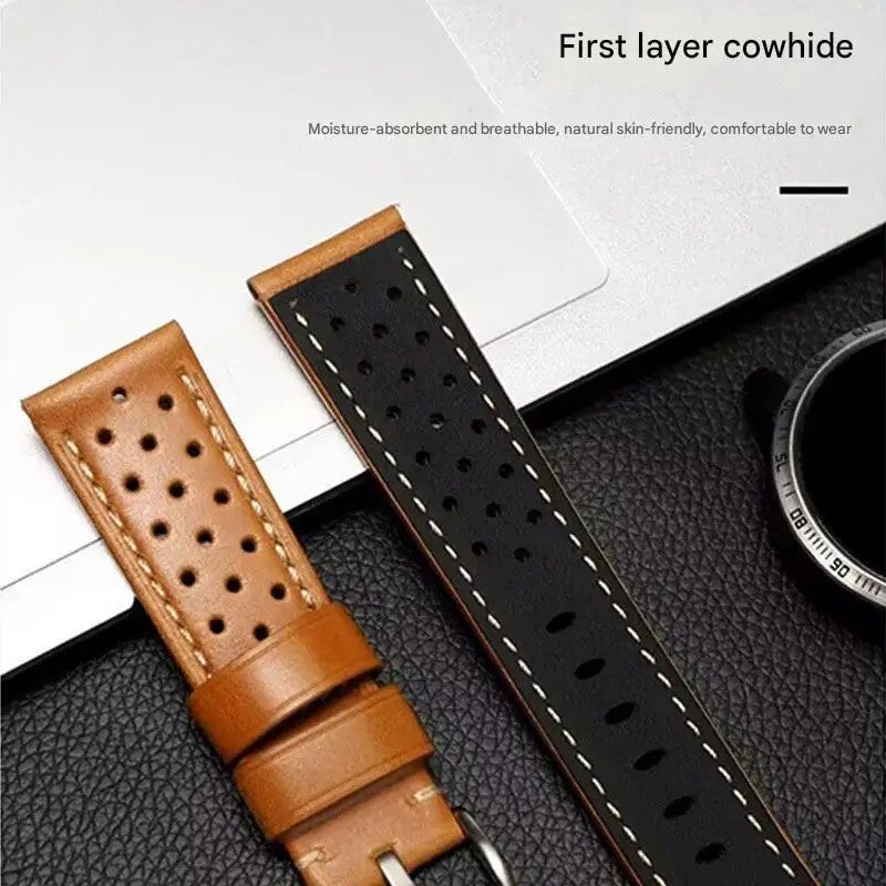 Bluejw Lionorm Top Grain Cow Leather Watch Band – Luxury, Breathable Rally Strap for Quartz Watches, Replace the Watch Strap in 18mm 20mm 22mm 24mm - Image 5