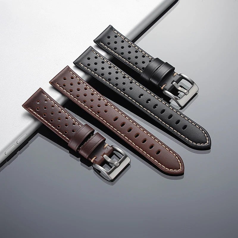 Bluejw Lionorm Top Grain Cow Leather Watch Band – Luxury, Breathable Rally Strap for Quartz Watches, Replace the Watch Strap in 18mm 20mm 22mm 24mm - Image 4