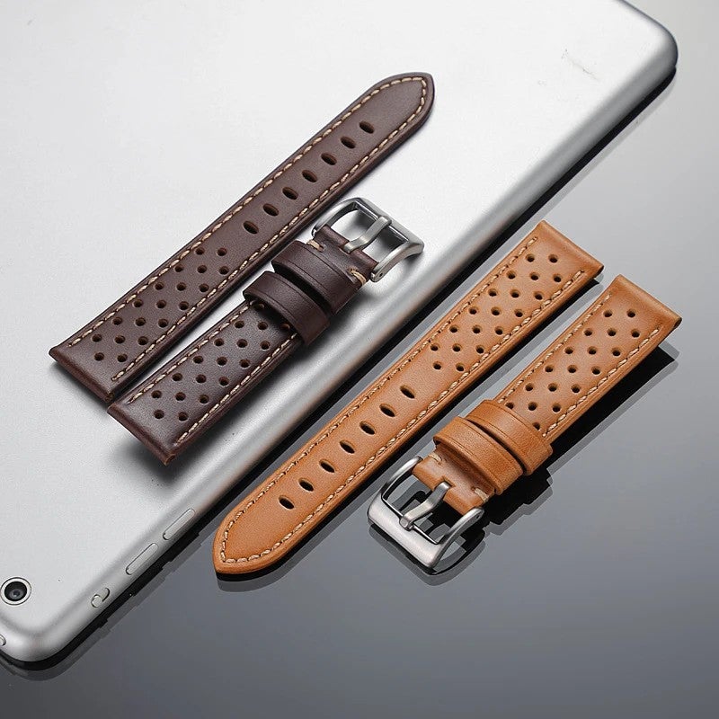 Bluejw Lionorm Top Grain Cow Leather Watch Band – Luxury, Breathable Rally Strap for Quartz Watches, Replace the Watch Strap in 18mm 20mm 22mm 24mm - Image 3