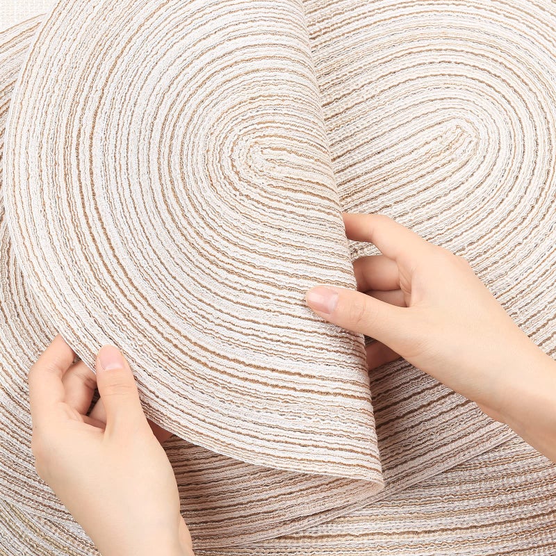 Noctiflorous Oval Braided Placemats 12x18 Inch Table Mats Set of 6 for Dining Tables Natural Woven Heat Resistant Place Mats (Oval Beige) - Image 3