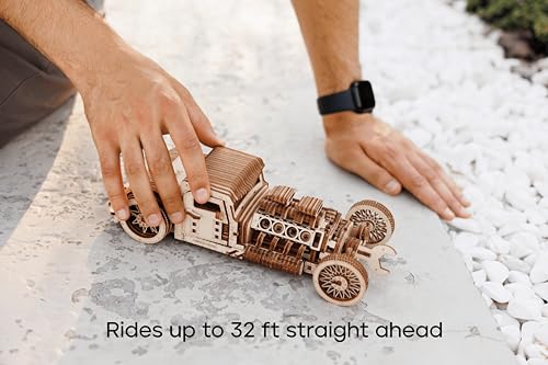 Wood Trick Hot Rod Wooden Model Car Kit to Build - Rides up to 32 feet - Detailed - 3D Wooden Puzzles for Adults to Build - Engineering DIY Mechanical Wood Model Kits for Adults - Image 2