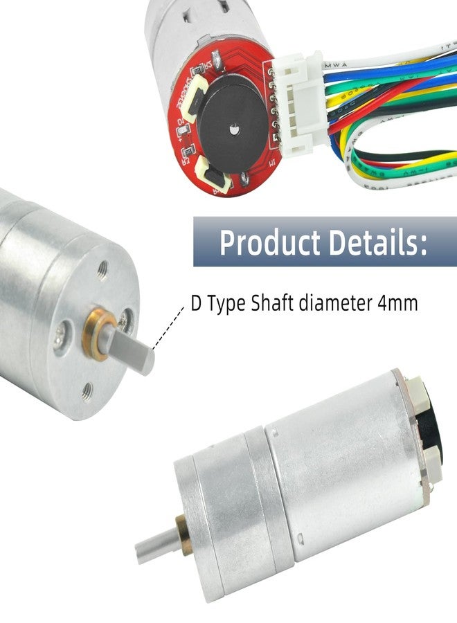 XiaoR GEEK 2Pcs Gear Motor with Encoder DC 12V 100RPM Gear Ratio 1:45 D Shaft Metal Encoder Gear Motor Silver for Smart car/Robot RC Model DIY Engine - Image 4