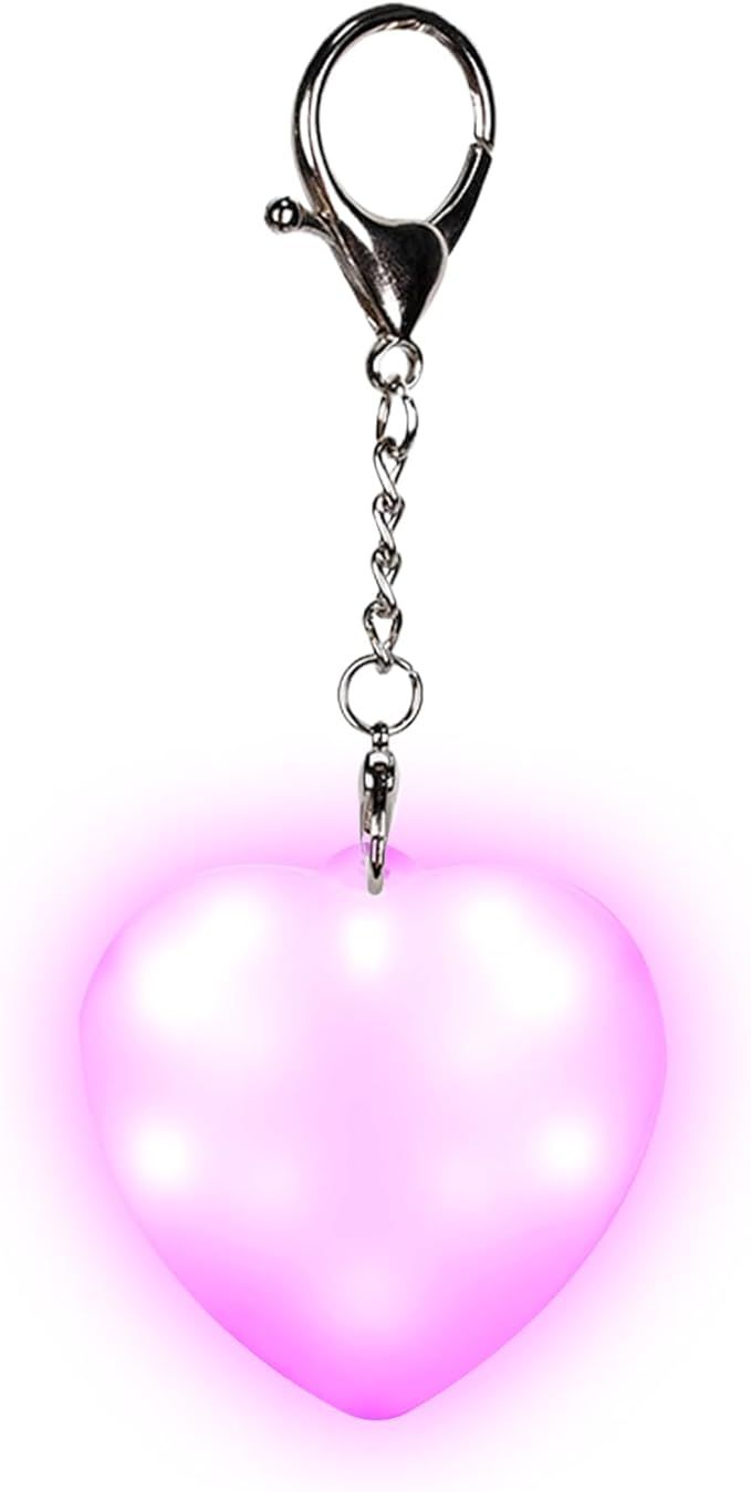 Light Pink Heart Shaped Mini Rechargeable LED Flashlight for Purse Keychain - Image 1