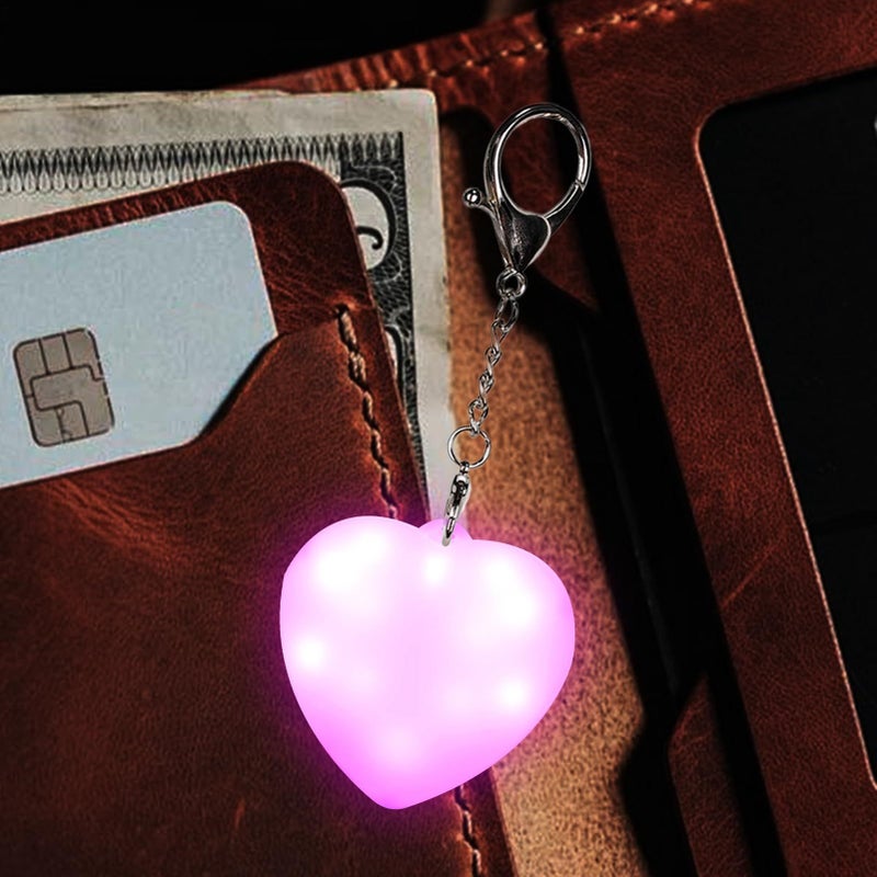 Light Pink Heart Shaped Mini Rechargeable LED Flashlight for Purse Keychain - Image 3