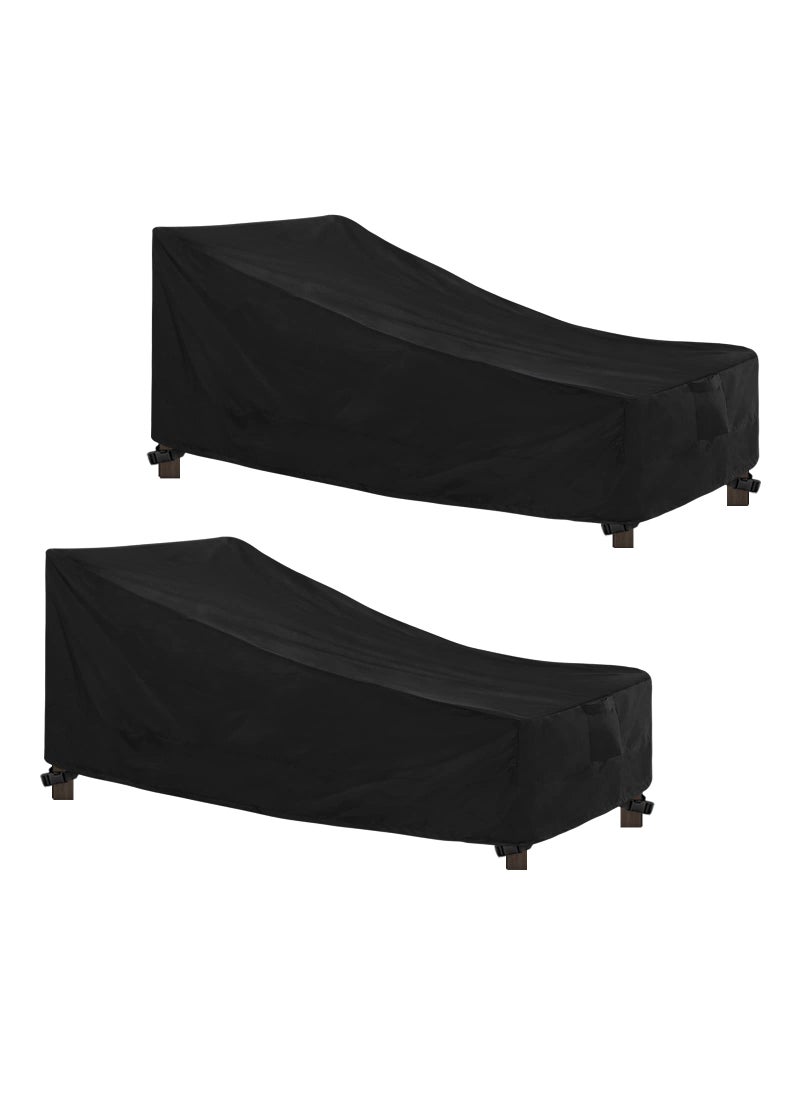 Easy-Going EasyGoing Waterproof Patio Lounge Chair Cover UV Resistant Outdoor Chaise Lounge Covers with Tape Sealed Seam2 Pack78Wx355Dx33H inch Black 