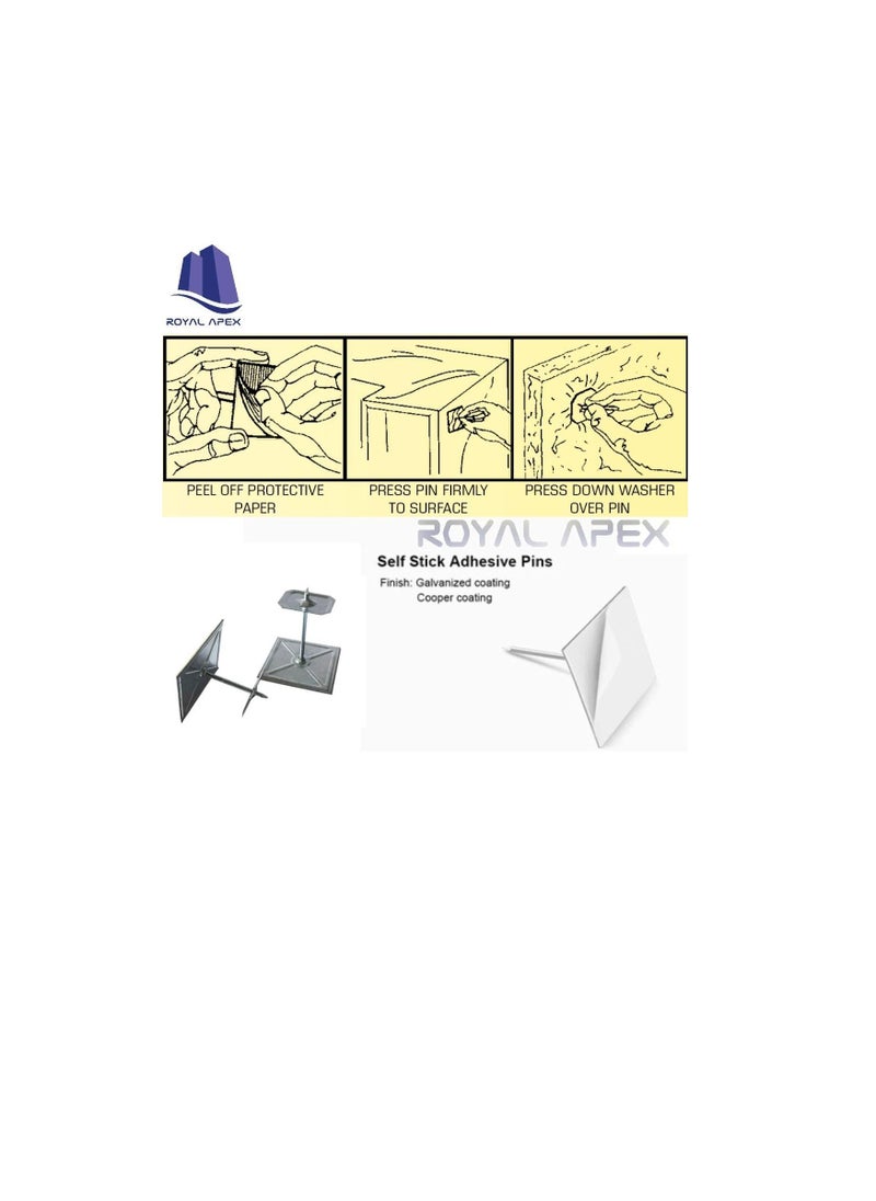 Generic - Self-Stuck Up Stick Stuck-up Adhesive Insulation Foam Pin with Lock Washer for Attaching Insulating Materials on Smooth Surfaces 2x2x2 Inch (Pack of 50, 2x2x2 Inch) - Image 1