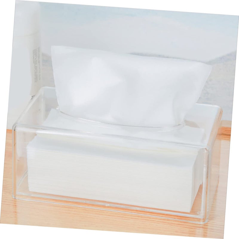 Clear Acrylic Rectangular Tissue Box Holder Home Hotel Decor Easy Access - Image 4