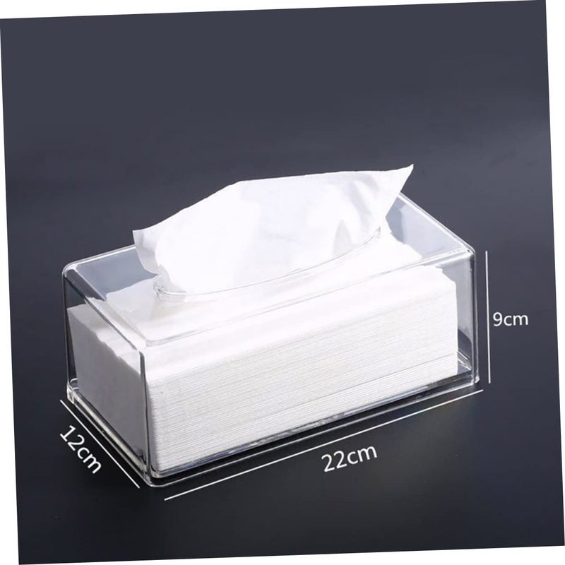 Clear Acrylic Rectangular Tissue Box Holder Home Hotel Decor Easy Access - Image 3