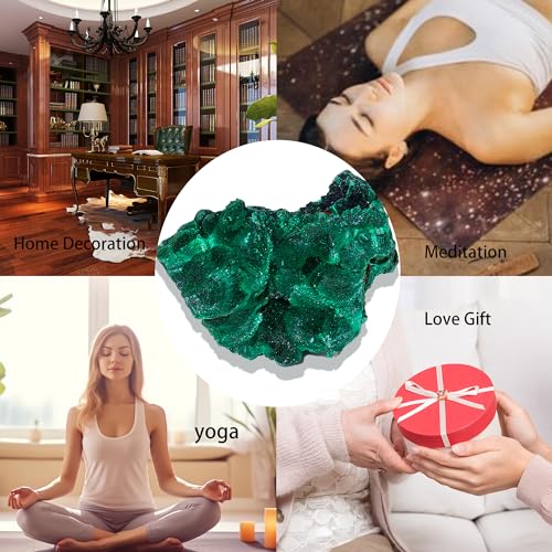 Apengshi 1.2-2'' Malachite Raw Stone Natural Crystal Healing Crystal and Stone Rough Rocks for Fountain Home Garden Decor Meditation - Image 5