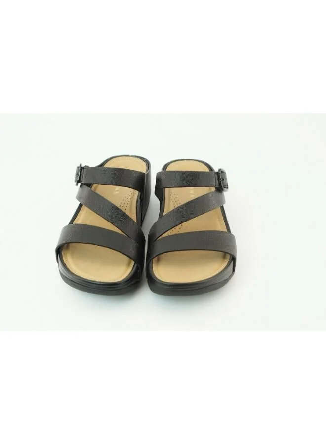Zayna Black 221-365 Zayna Women's Adjustable Slip-On Wedge Slides 25ABT105 Black for Women | Best Price UAE