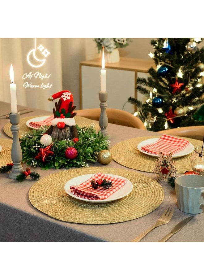 yongsheng Farmhouse Style Dots Design Placemat for Kitchen Decor Washable Durable Heat Resistant Table Mats 15" Diameter, 6 Piece  - Image 5