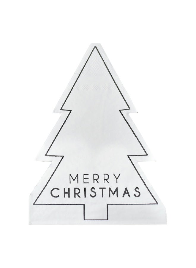 Ginger Ray Merry Christmas Tree Paper Napkins - Image 1