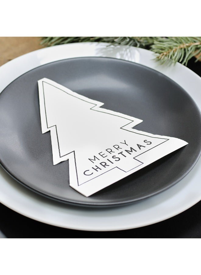 Ginger Ray Merry Christmas Tree Paper Napkins - Image 2