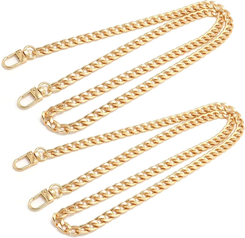 JMOOT Gold Bag Chain Strap 120cm Long Handbag Chain Shoulder Bag Straps Metal Replacement Chains Strap for DIY Handbags Crossbody Bags 2 Pcs - Image 1
