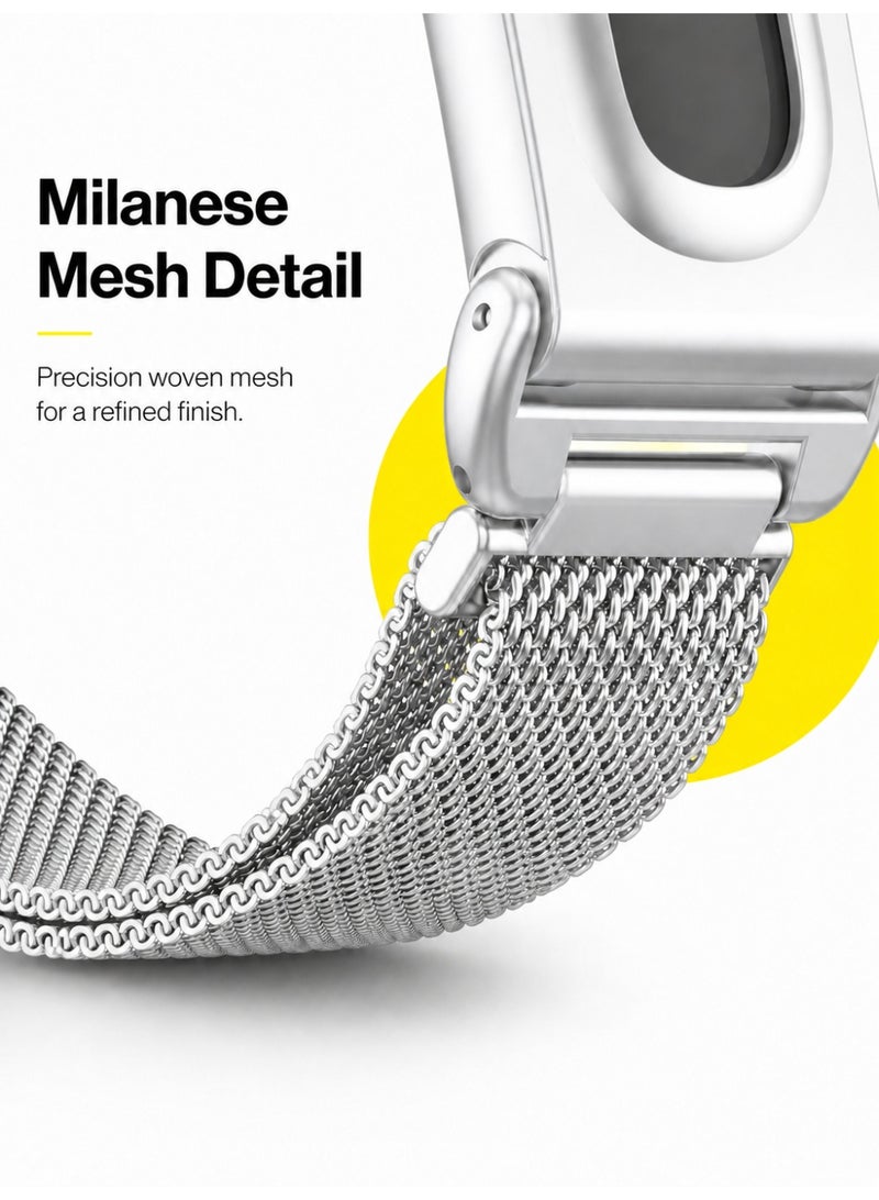 BASEMENT-1 Magnetic Milanese Band Compatible with Google Fitbit Air, Adjustable Metal Mesh Replacement Strap - Image 4