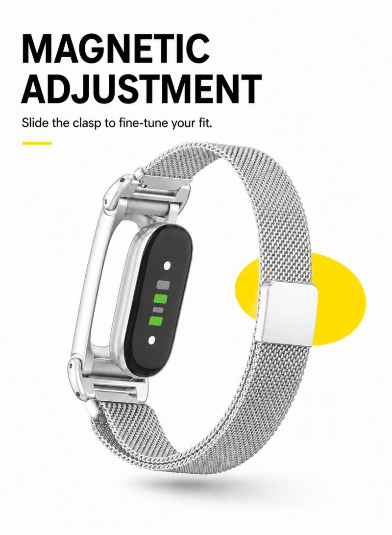BASEMENT-1 Magnetic Milanese Band Compatible with Google Fitbit Air, Adjustable Metal Mesh Replacement Strap - Image 2