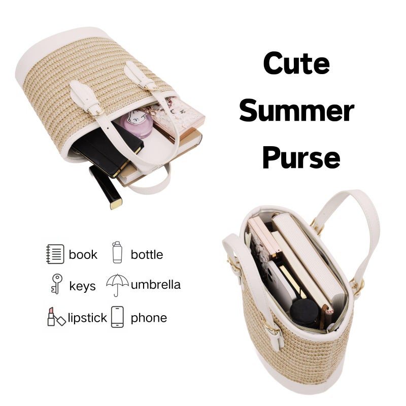 AISIWAN Trendy Womenâ€™s Straw Bucket Bag Straw Crossbody Bags For Women Summer Beach Clutch Travel Top-handle Shoulder Purse 2026 - Image 5