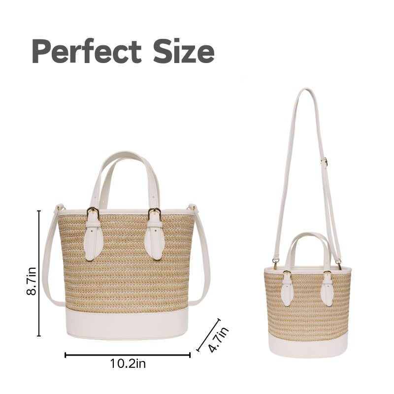 AISIWAN Trendy Womenâ€™s Straw Bucket Bag Straw Crossbody Bags For Women Summer Beach Clutch Travel Top-handle Shoulder Purse 2026 - Image 3