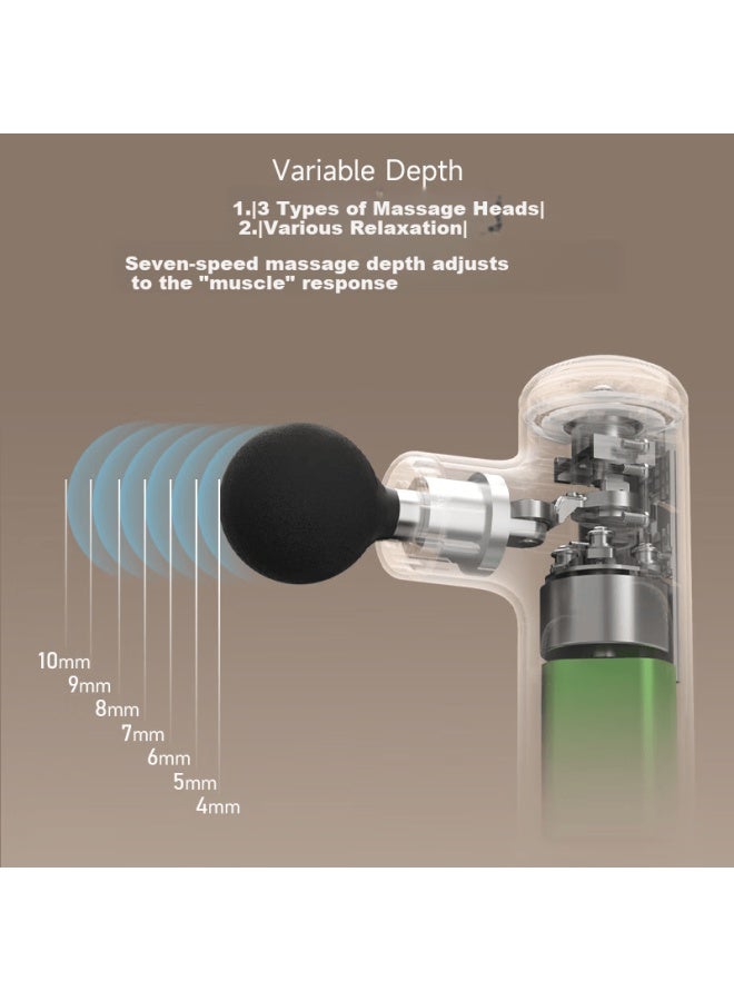 Beoka Adjustable Deep Tissue Massage Gun, Muscle Massager Device, Portable Professional-grade Gift For Boyfriend Or Friend, New Year Present X Max Platinum Beach - Titanium Alloy Head - Image 1