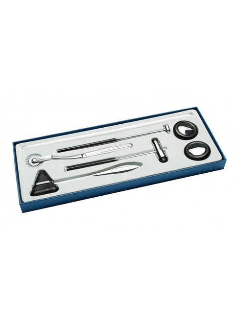 Graham-Field 7-Piece Neurological Diagnostic Set - Includes 7" Buck Hammer, 7.5" Taylor Hammer, 7" Wartenburg Pinwheel, and 8" Babinski Percussion Hammer - 1303