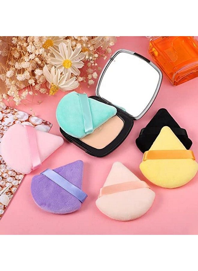 SUNISA Powder Puff Soft Face Triangle Makeup Puff For Loose Powder Body Cosmetic Foundation Sponges Beauty Blender Makeup Tool Multicolors 4 Pieces - Image 3