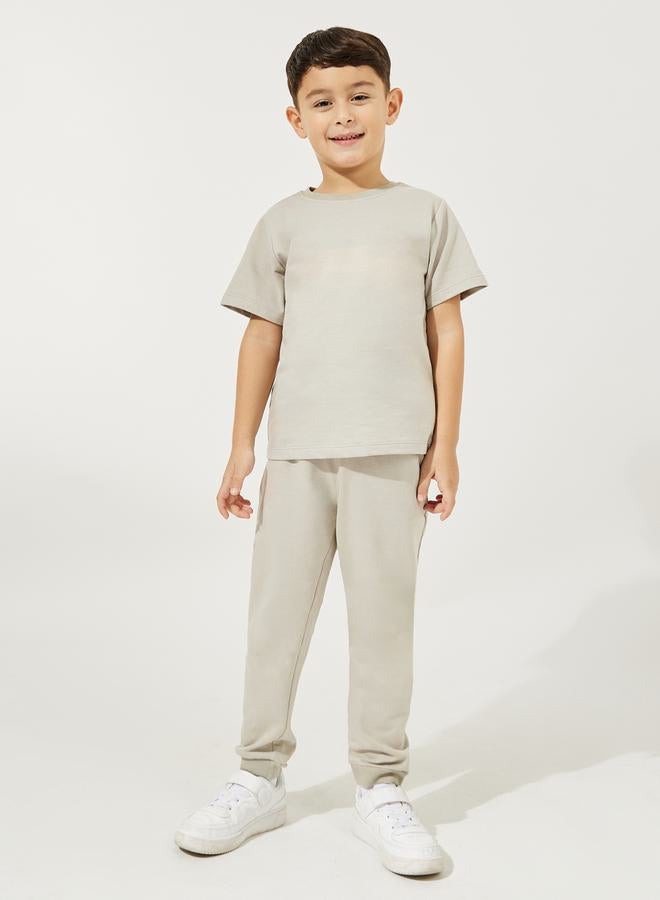 Styli Solid T-Shirt & Joggers Set - Image 1
