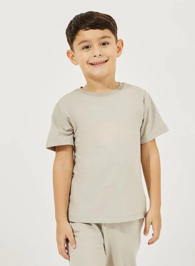 Styli Solid T-Shirt & Joggers Set