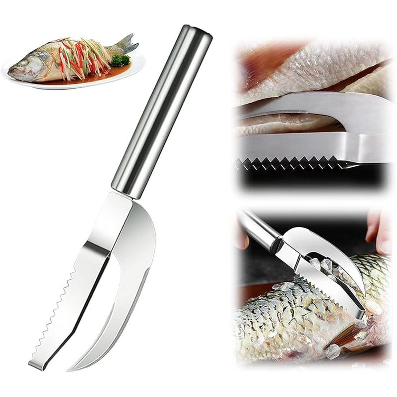 Fish Scales Scraping Tool, Multifunction Stainless Steel Fish Scale Knife Fish Cleaning Kit,Fish Scale Remover for Home Market Restaurant Use (1pc) - Image 1