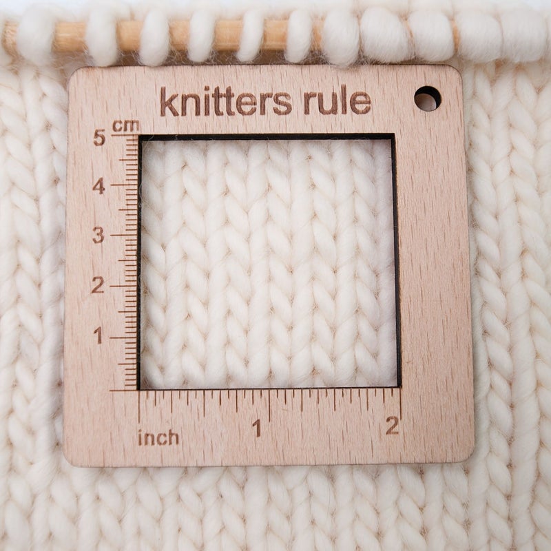 5 Piece Knitting And Crochet Density Gauge Set With Crochet Hook Needle Sizing Chart Key Ring And Marking Button Color Coded Yarn Weight Guide Durable Measuring Tool For Yarn Projects - Image 2