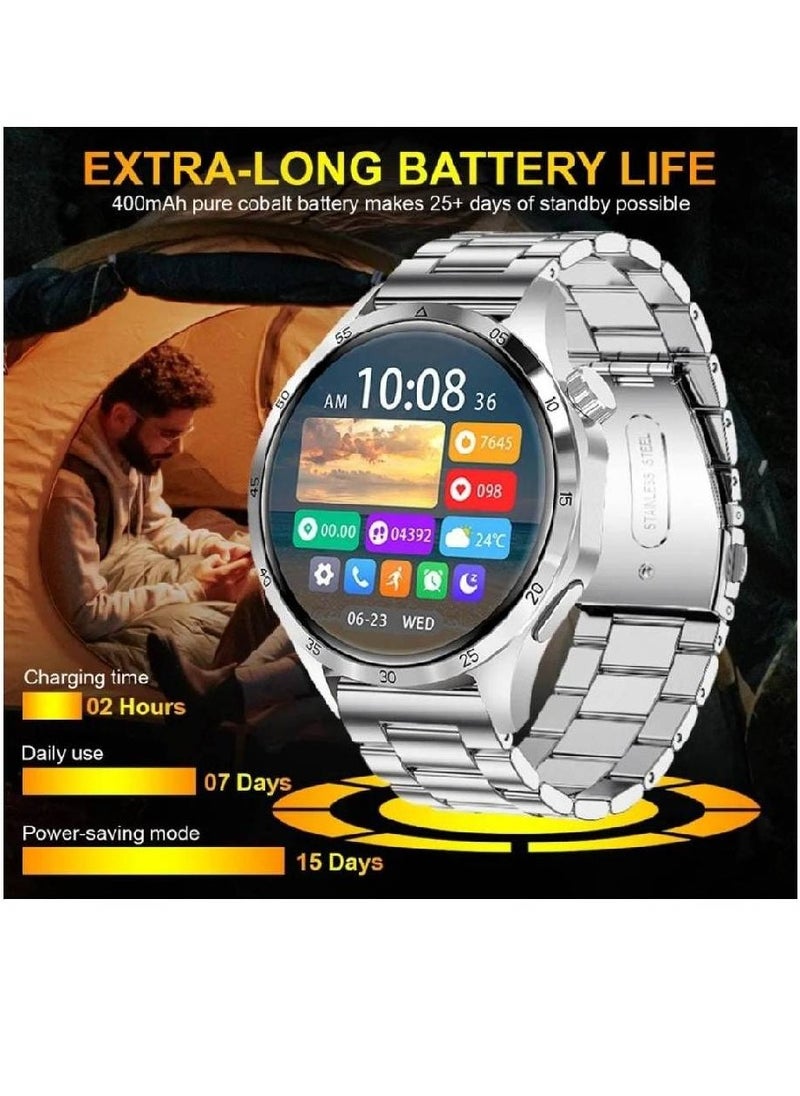 HYX - Germany New Bluetooth Calling Fitness Tracker With Heart Rate Sleep Monitor Smart Watch IP68 Waterproof For iPhone Android Silver - Image 1