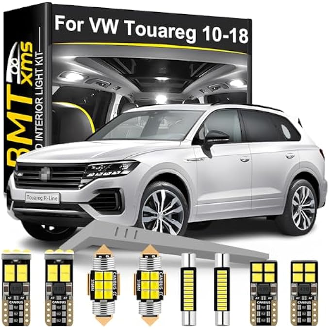 BMT xms 28 Pieces Led Interior Light Kit Replacement For Volkswagen Vw Touareg 7P 7P5 7P6 20102018 6000K Cool White Light Bulbs - Image 1